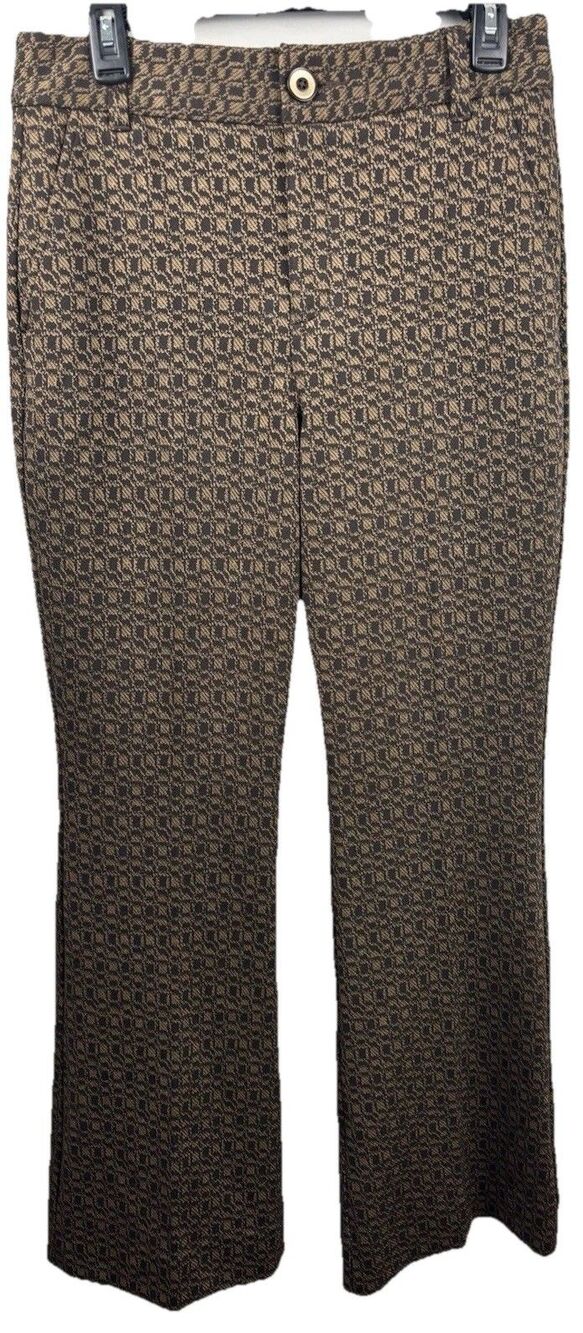 Cabi NWT Women’s Twill Bootcut Mid Rise Stretch Pants Gold/Black Size 6R